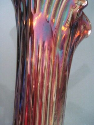 Vintage Carnival Glass Fluted Vase 14” Tall. 2