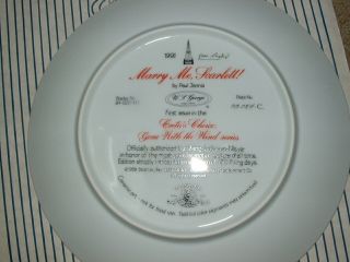 7 GONE WITH THE WIND Collector Plates W.  L.  GEORGE CRITICS CHOICE 1991 3