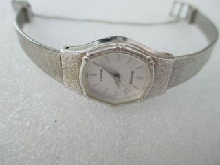 Ladies Vintage Accurist Quartz Dress Watch With Safety Chain.  Keeping Good Time
