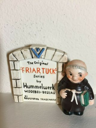 W.  Goebel Oeslau Friar Tuck Series Plaque Standing Sign Figure - Hummelwerk