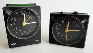 Stylish Vintage Braun Alarm Clocks - Made In Germany - Very Collectable