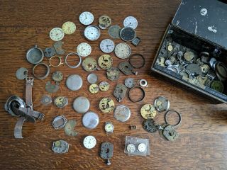 Antique Pocket Watch Parts Swiss Made Spares Repair Faces Cases 15 Jewels Job.