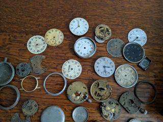 Antique Pocket Watch Parts Swiss Made Spares Repair Faces Cases 15 Jewels Job. 4
