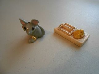 Vintage Arcadia Mouse & Mouse Trap Mini Salt & Pepper Shaker Set