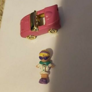 Vintage Polly Pocket 1994 Pink Racy Roaster Car & Doll - No Ring