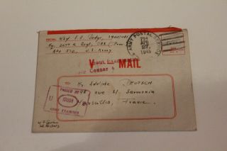 Ww2 1945 April 27 Us Army Letter,  Oss Regt,  Passed By Army Examiner Stamp Censor