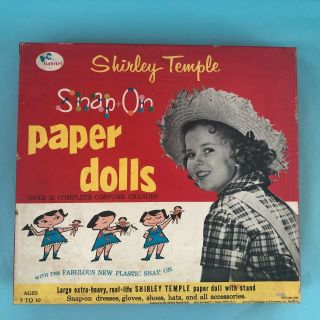Shirley Temple Vintage Paper Dolls 1958 Sam Gabriel Sons Usa Snap On