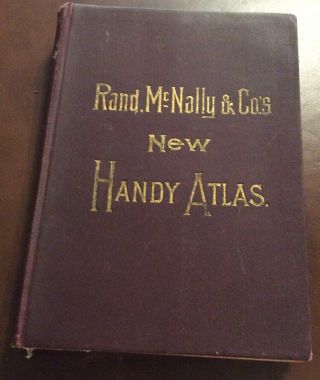 Antique 1896 Rands Mcnally & Co.  ’s Handy Atlas,  Cover Good,  Great Maps