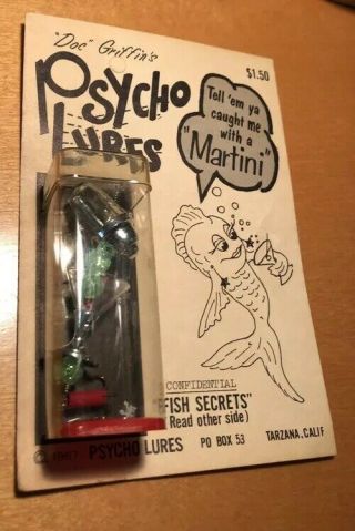 Vintage Awesome 1967 Doc Griffin’s Psycho Fishing Lure Martini Lure