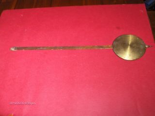 Antique Regulator Clock Pendulum,  20 1/2 ",  4 1/2 " Bob,  17 Ounces,  Brass Over Iron