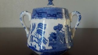 Antique Ridgway Blue Willow 1832 Pot England Pottery