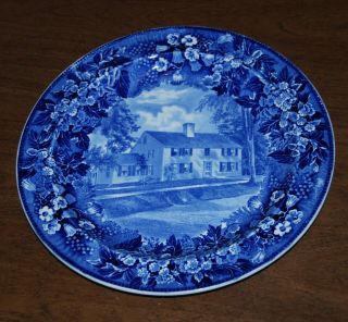 Historical Blue & White 9.  25 " Wedgwood Plate - Oldest House In Northhampton Mass
