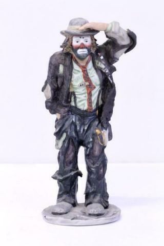 Emmett Kelly 10 " Clown Figurine First Edition Flambro " Looking Out To Sea "