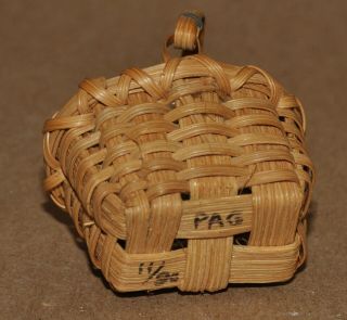 Vintage Miniature Woven Baskets 2 Signed & Numbered Dollhouse PAG Collectible 3