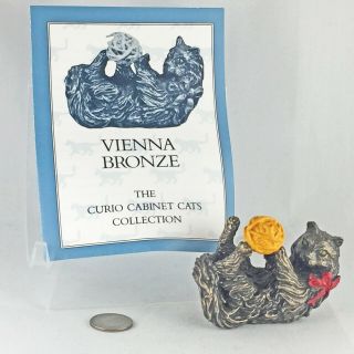 Vintage Vienna Bronze Franklin Curio Cabinet Cat From Estate