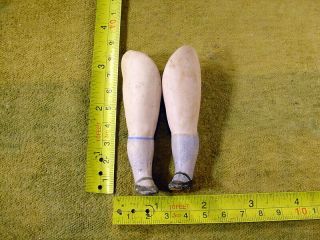A Pair Excavated Vintage Painted Doll Legs 3.  1 " Hertwig & Co Age 1860 Art 13121