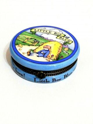Mud Pie Porcelain Hinged Box - Little Boy Blue Treasure Box Trinket Box 2