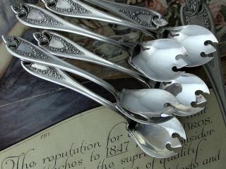 1847 Rogers Old Colony C.  1911 Floral Ice Cream Fork 5 1/8” - Price Per Pc 