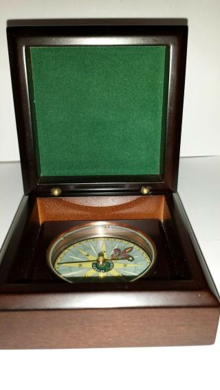 S.  Emery Salem Compass In Mahogany Box