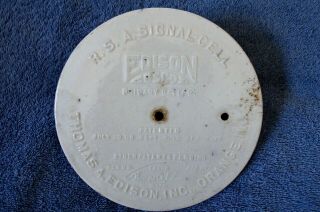 Vintage/antique 1911 Thomas A.  Edison Bsco Primary Battery 6 3/4 " Porcelain Lid
