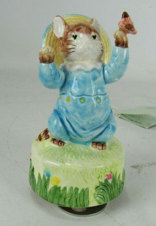 1988 Tom Kitten And Mittens Beatrix Potter Music Box With Tag Plays Born 2