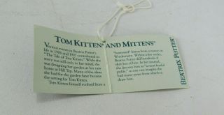 1988 Tom Kitten And Mittens Beatrix Potter Music Box With Tag Plays Born 6