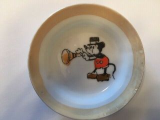 Antique Vintage Disney Mickey Mouse Lusterware Childs Toy Tea Set - 2 Plates 3