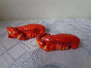 Vintage Japan Charlottetown P.  E.  I.  Lobster Salt & Pepper Shakers