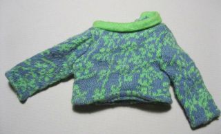 Vintage/original Barbie Doll Francie 1250 Gad About Green/blue Knit Sweater