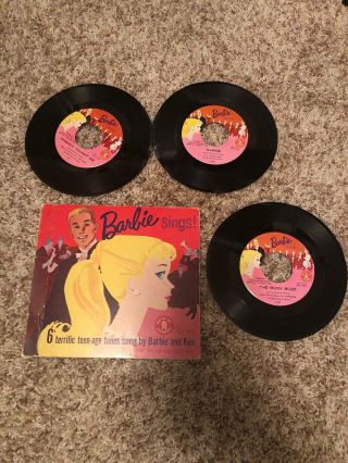 Vintage Barbie Sings Book With 3 Records Complete Set 1961