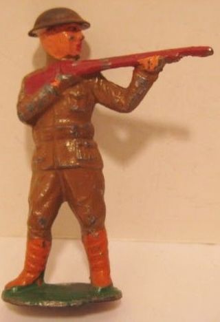 Antique Metal Toy Soldier Standing Sharpshooter 3 1/8 " Barclay 1935 Good