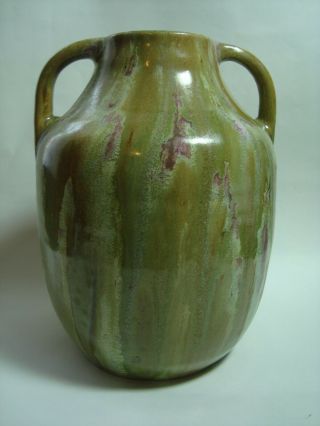 An Antique Arts & Crafts Art Pottery Vase,  Streaked Glaze.