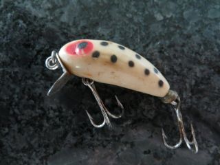 Vintage Wright & Mcgill Miracle Minnow - White & Black Dots - 1 3/4 Inch