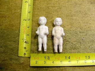2 X Excavated Vintage Victorian Frozen Charlotte Doll Age 1860 1.  7 Inch A 10543