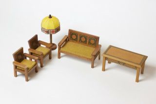 Vintage Dollhouse Miniature Set,  1950 - 1960 