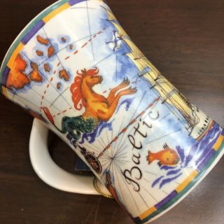 Vintage Mug Russia Handpainted Baltic Sea Monsters 4.  5”H Collectible NWT 4