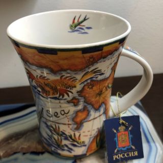 Vintage Mug Russia Handpainted Baltic Sea Monsters 4.  5”H Collectible NWT 6