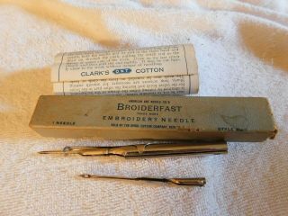 Broiderfast Embroidery Needle The Spoon Cotton Company Ny Vintage 3 Needles