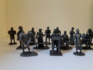 Full Set Of 13 Franklin The People Of Colonial America Pewter Figures
