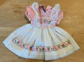 Lovely Vintage Pink And White Doll Dress