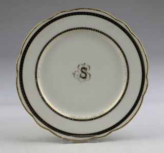 Large Fine Antique 19thC Armorial Old Paris Limoges Porcelain Cabinet Plate Dish 2