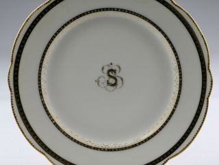 Large Fine Antique 19thC Armorial Old Paris Limoges Porcelain Cabinet Plate Dish 5