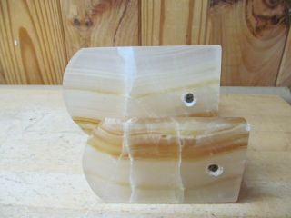 Vintage LARGE Horse Head Marble or Alabaster Stone Bookends 4