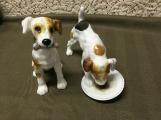Two (2) Royal Doulton Jack Russell Terrier Figurines Hn 1158 1159 England