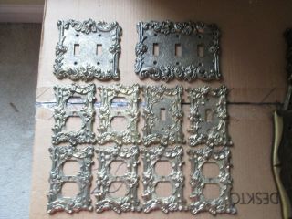 American Tack & Switch Plate Covers Vintage 1967 Metal Scroll Outlet Multi - Light