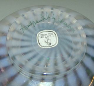 PRETTY FENTON Glass WHITE OPALESCENT Vase AZALEA Dianna Barbour 5
