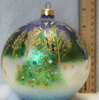 1997 Large Christopher Radko Christmas Tree Ornament " Frosty Mist " Orb 97 - 302 - 0