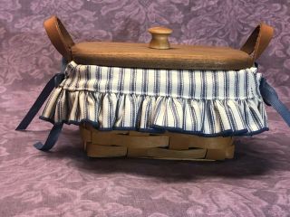 Longaberger 1996 Tea Basket Combo With Fabric Liner And Protector 10740