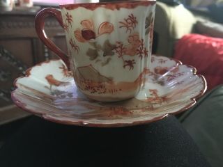 Antique Japanese Kutani Cup And Saucer