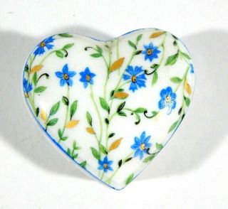 Vintage Limoges France Porcelain Miniature Trinket Box Heart Shaped